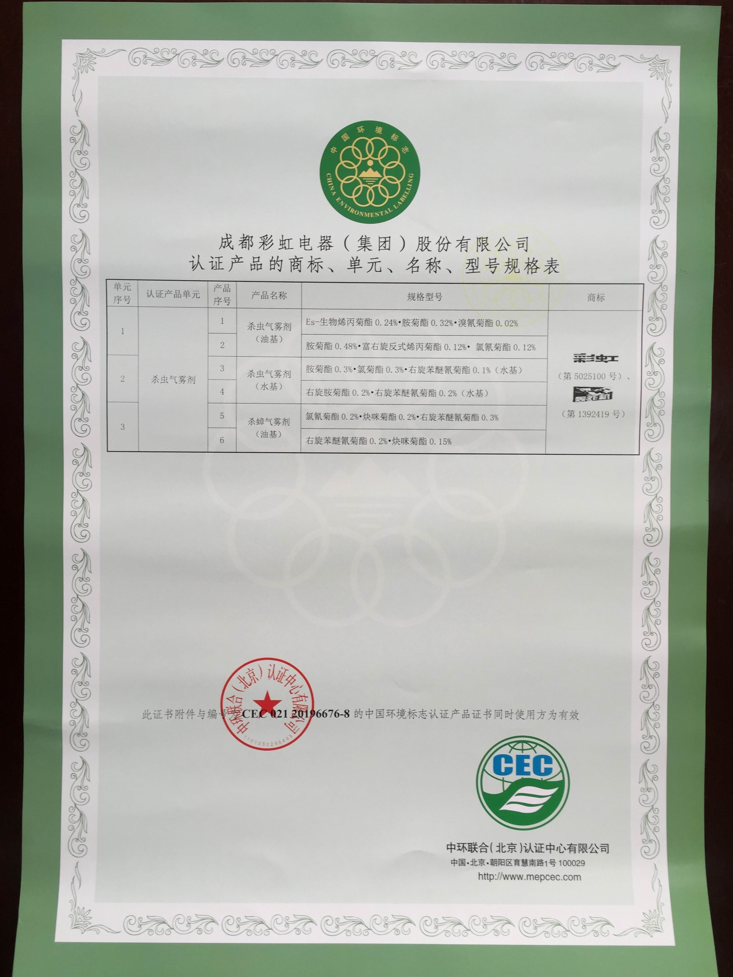     MILAN米兰体育·（中国）官方网站卫生线香通过中国环境标志产品认证