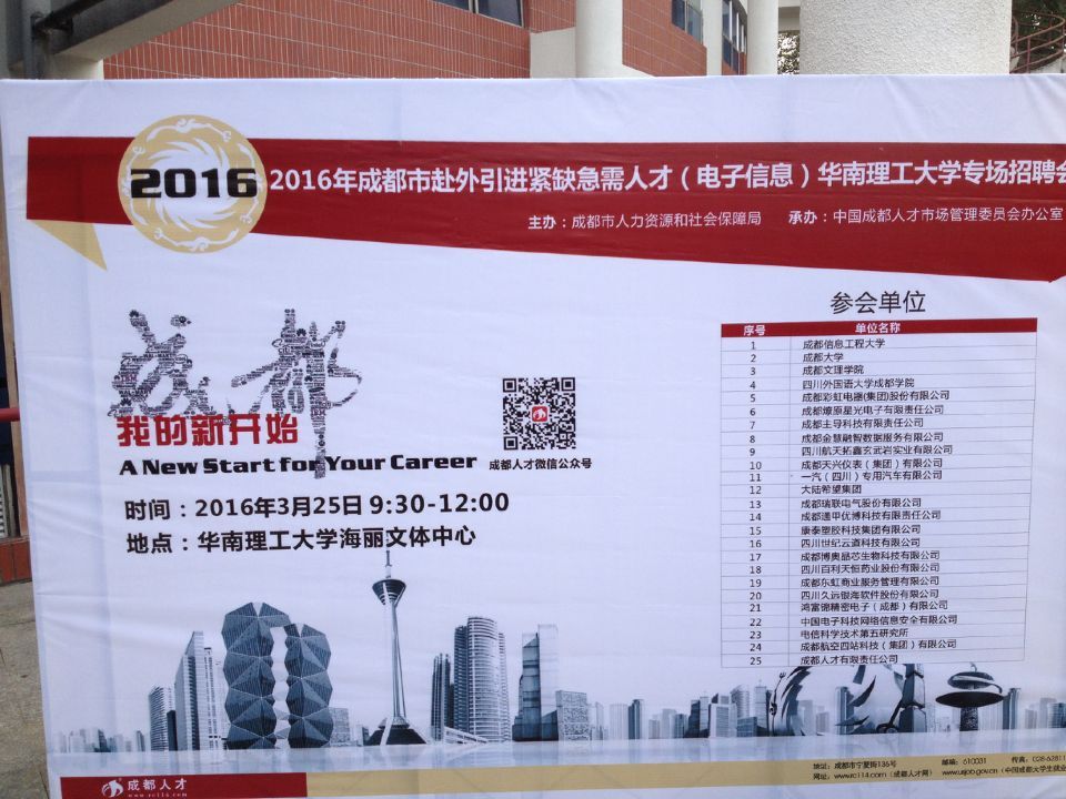 成都MILAN米兰体育·（中国）官方网站集团等25家成都市重点企事业单位赴广州招聘